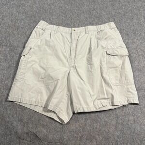 Columbia Men's Cargo Shorts Size 50 Beige Pleated Front Comfort Waist Hiking
